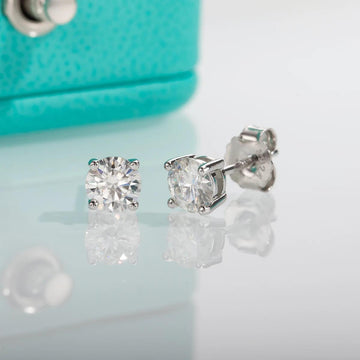 Marvelous 4mm D Colour VVS1 Moissanite Diamonds Classic 925 Sterling Silver Stud Earring For Woman Fine Jewellery - The Jewellery Supermarket